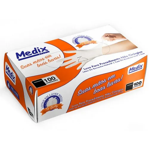 Luva Procedim Medix Tam P 100un Medix (lote: Sri430/23 Vcto: 12/28)