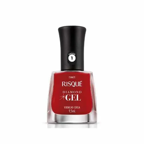 Esmalte Risque Nu Diamond Gel Vermelho Cereja 6x1