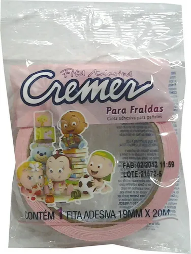 Fita Cremer Para Fralda 19mmx20m Rosa 1x1