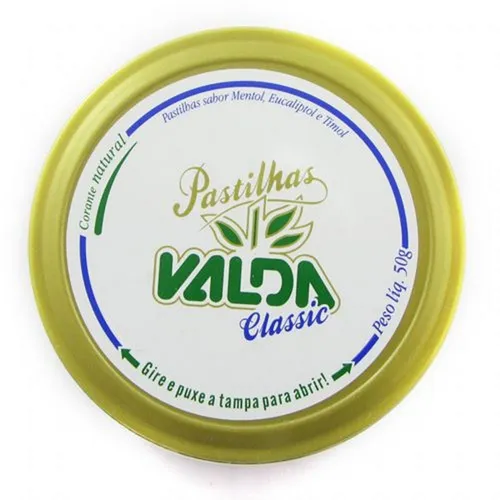 Valda Classic Pastilha Mentol Lata 10x50g