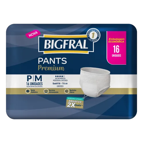 Roupa Intima Bigfral Pants Premium Embal Economica P/M 4x16un