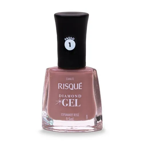 Esmalte Risque Nu Diamond Gel Espumante Rose 6x1
