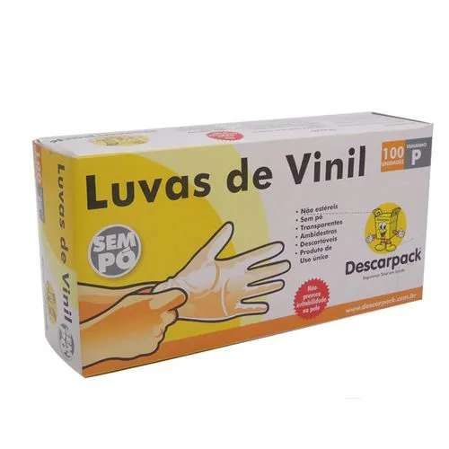 Luva Proc Descar Vin M 100un