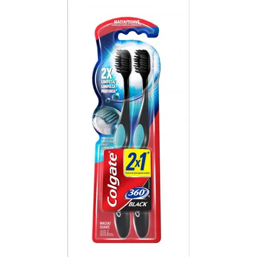 Escova Dental Colgate 360 Black 2x1