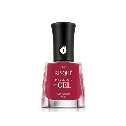 Esmalte Risque Nu Diamond Gel Vermelho Rubi 6x1