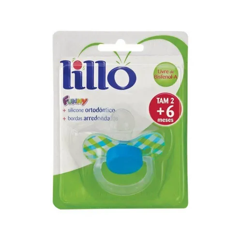 Chupeta Funny Xadrez Orto Silicone Tam2 Menino Lillo