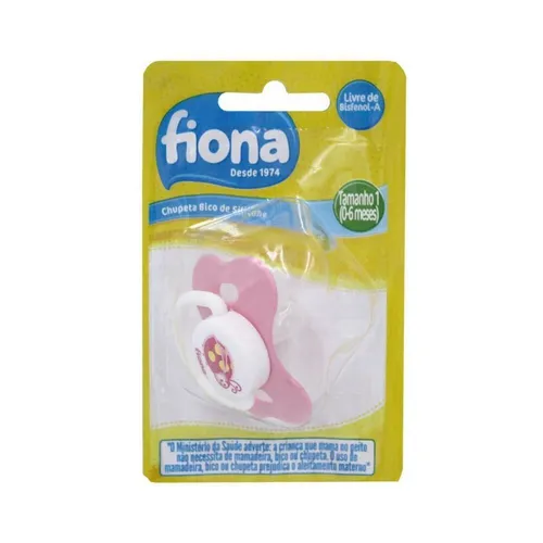 Fiona Chupeta Desenhos Silicone T1 Rosa Ref7830$