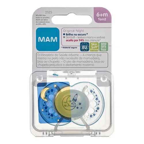 Chupeta Night N2 Azul Box 2525 Mam