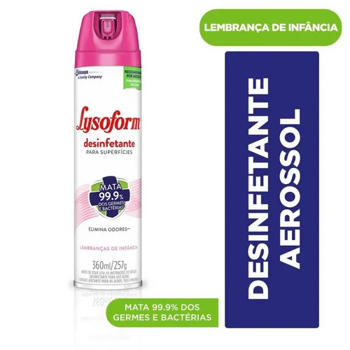 Desinfetante Lysoform Aerosol Lembrancas Uso Geral 1x360ml