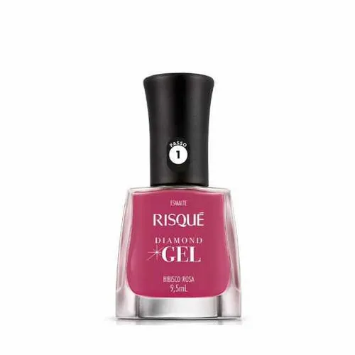 Esmalte Risque Nu Diamond Gel Hibisco Rosa 6x1
