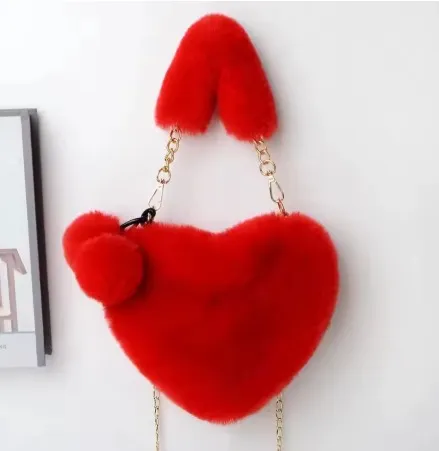 Bolsa de pelúcia de coração