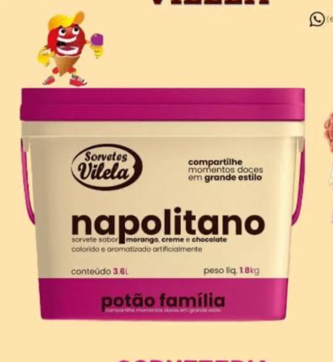 Pote Sorvete VILELA 3.6 L