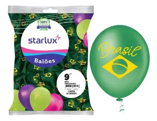 Balao Copa Mundo N9 C/10 Un Brasil Verde Starlux