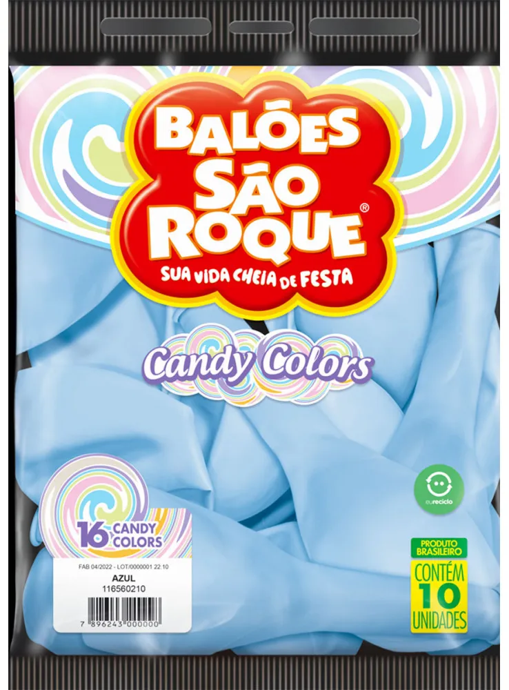Balao Numero 16 Candy Azul Art Latex