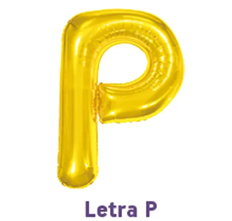 Balao Letra P 16 Dourado Moimb000307