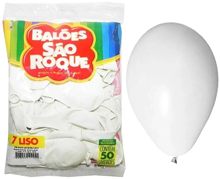 Balao Redondo Branco Numero 7 Sao Roque