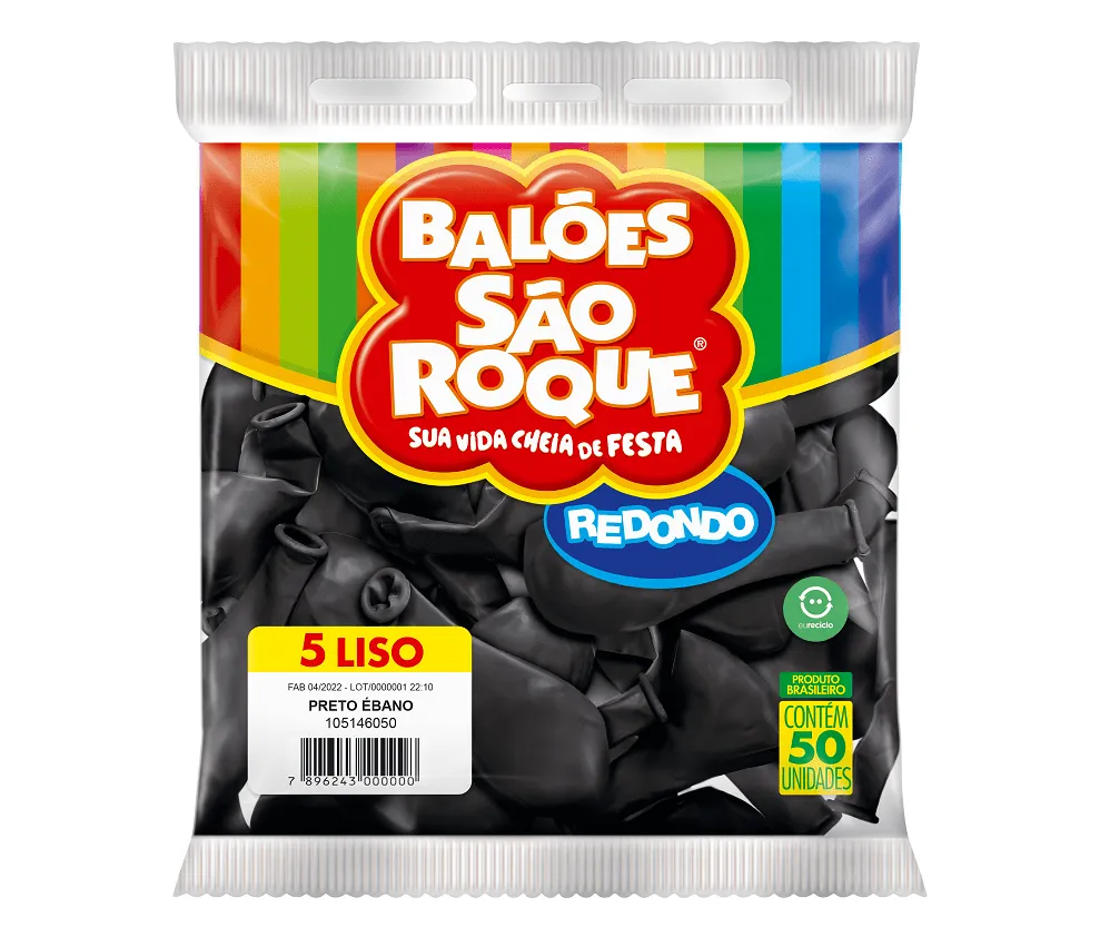 Balao Liso N5 Preto Ebano 50x1 Sao Roque