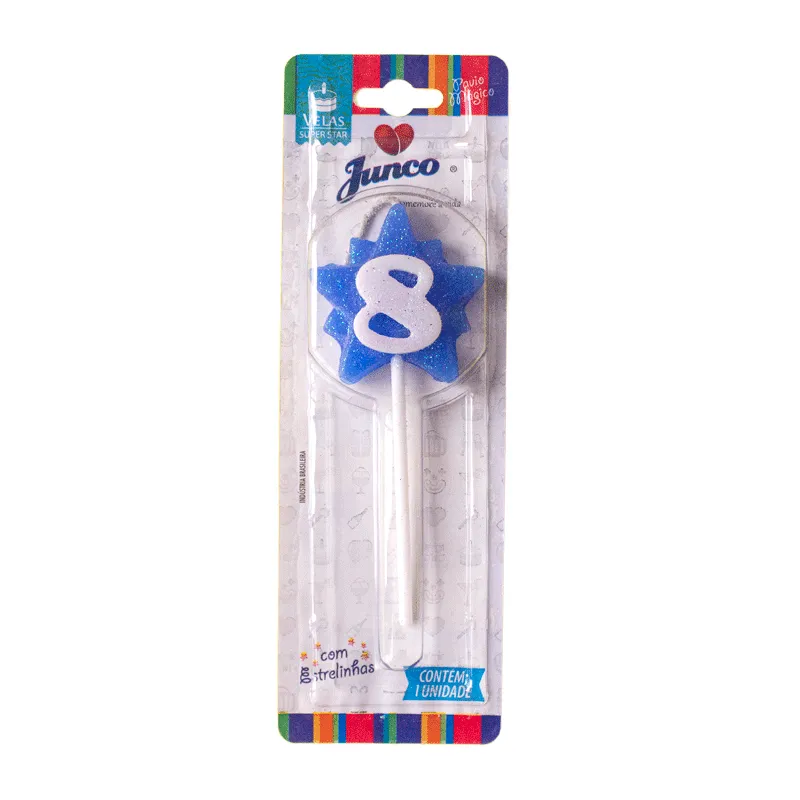 Vela Super Star Azul N8 Junco