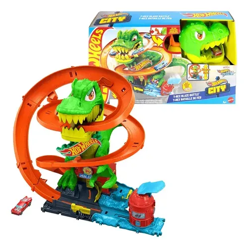 Hot Wheels Pista City Nemesis T-Rex+quartel De Bombe U