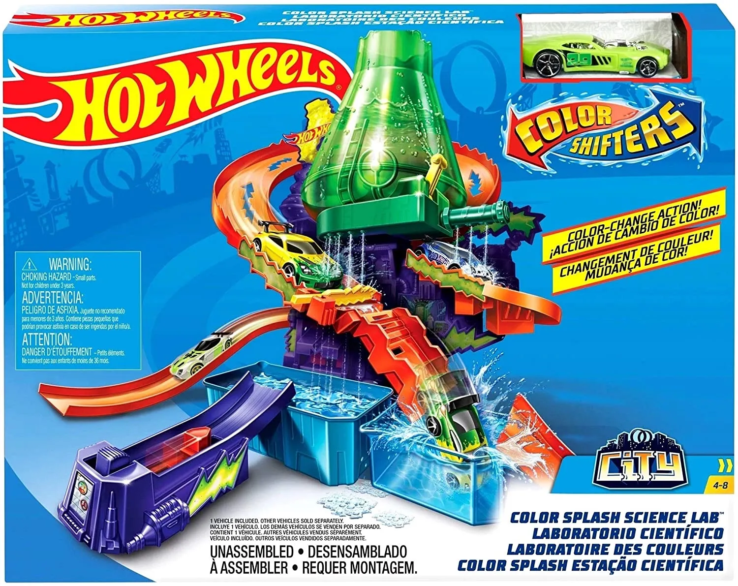 Hot Wheels Pista City Color Change Estacao Cientific U